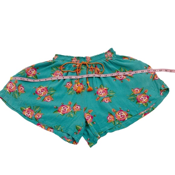 Matilda Jane Size XS Blue Multicolor Floral Tie Waist Long Walk Shorts - Picture 8 of 14